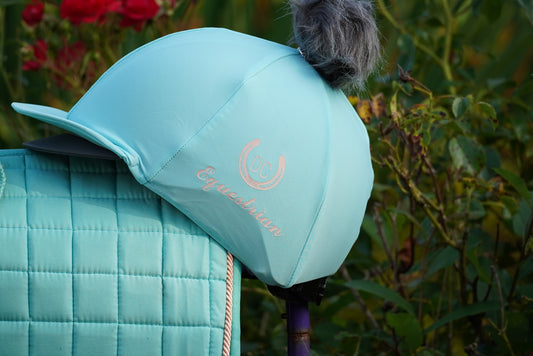 Horse riding equestrian hat silk cover