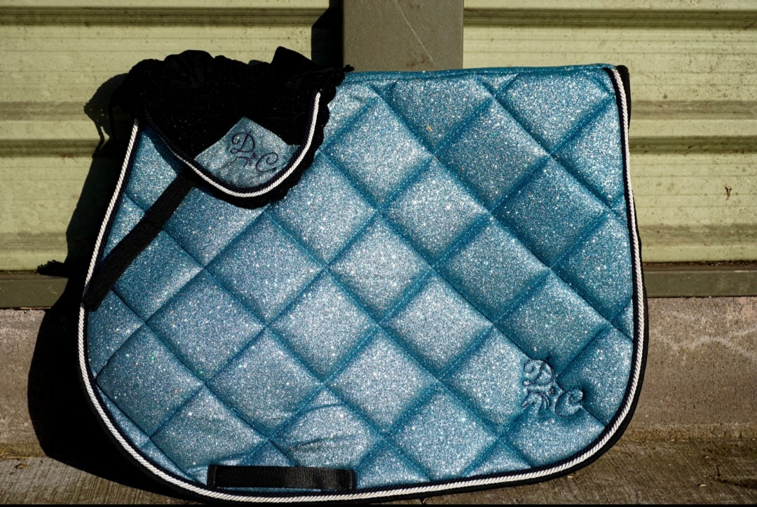 Ice Blue Glitter Saddle Pad