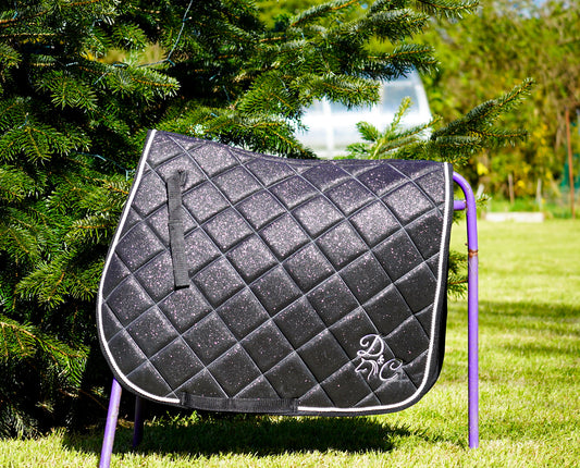 Black Glitter Saddle Pad