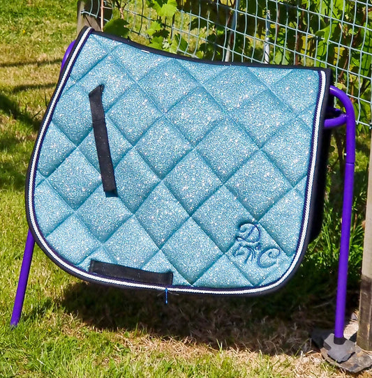 Ice Blue Glitter Saddle Pad