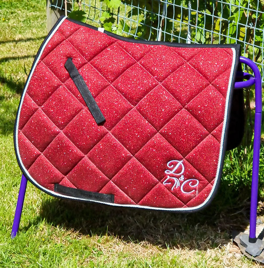 Ruby Red Glitter Saddle Pad