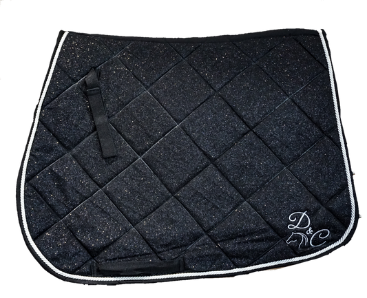 Black Glitter Saddle Pad