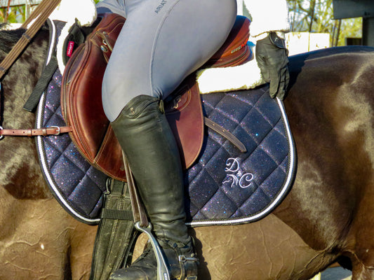 Navy Glitter Saddle Pad