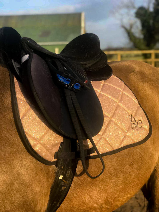 Rose Gold Glitter Saddle Pad